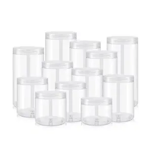 600ml 20 oz clear empty tall pet plastic bottles for dried fruit flowers nuts food Storage jars with lid