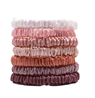Lot de chouchous pour cheveux en soie de mûrier 100% (30 mommes, 12 cm) pour femmes, haute qualité, avec étiquettes et emballage personnalisés