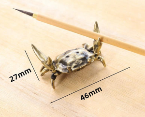 Crabe de musculation rétro en laiton, décoration de table, repose-stylo créatif, artisanat, petits ornements, statue - Product Image 5