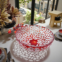 Élégant ensemble bol de service et assiette en cristal de 8 pouces Design poli pour mariage maison ou cuisine présentoir lavable au lave-vaisselle