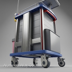 รถเข็นขนส่งอุปกรณ์การแพทย์ของห้องปฏิบัติการทางการแพทย์เคลิง พร้อมถาดที่ทนทานต่อสารเคมี - Product Image 3