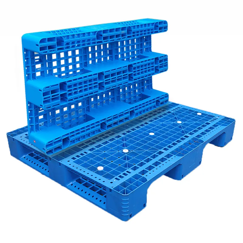 Heavy duty single side face 4 way entry pallet stackable 3 runners pallets for warehouse racking