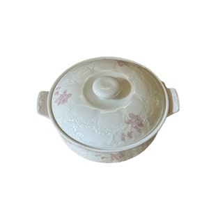 Tazón de sopa de cerámica de doble oreja floral romántico retro francés con tapa, frutero, tazón de almacenamiento, olla de sopa doméstica - Product Image 5