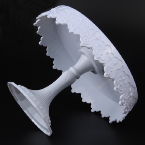 Stile europeo bianco di alta qualità in plastica con bordo in pizzo Retro giradischi per festa di nozze vassoio da portata Dessert - Product Image 3