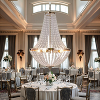 Lustre en cristal moderne de luxe pour mariage plafonniers suspendus romantiques pour hôtel fête événements salle de mariage professionnel