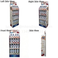 Présentoir autoportant multi-niveaux en métal perforé pour produits de soin, shampoings, soins capillaires et cosmétiques en magasin de détail