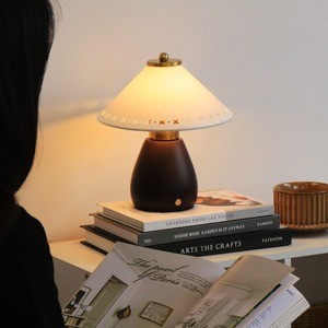 Retro Cream Table <b>Lamp</b> E27 <b>LED</b> Touch Control Eye Caring Bedroom Night <b>Light</b> Ambient Lighting - Product Image 1