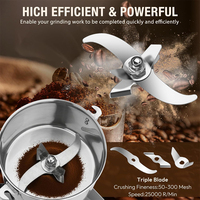 Moulin à épices électrique Moulinex 800g en acier inoxydable robuste pour grains secs, café et curcuma