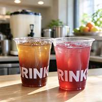 Gobelets en plastique PET transparents avec couvercles, gobelets jetables pour boissons, jus, boba, café glacé, smoothie, café à emporter, service de boissons
