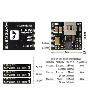 Matek Mbec12s Bec 6-60v a 5v/9v/v-adj de 18x15mm para Aviones RC, Helicópteros, Drones de Carreras, Piezas para Bricolaje - Product Image 1