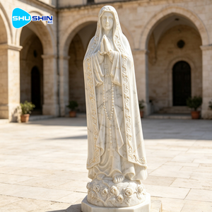 Statue <span class=keywords><strong>de</strong></span> la Vierge Marie <span class=keywords><strong>de</strong></span> <span class=keywords><strong>Lourdes</strong></span> en marbre naturel sculpté à la main, décoration intérieure/extérieure pour villa, église, personnalisable - Product Image 1