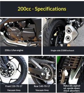 Motocicleta Kawasaki Z1000 Big Python N19 de Doble Cilindro, Refrigeración por <span class=keywords><strong>Agua</strong></span>, 400CC, Estilo Urbano, Motocicleta Deportiva <span class=keywords><strong>Yamaha</strong></span> R6, 180Km/h - Product Image 5