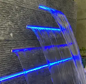 <span class=keywords><strong>Cascada</strong></span> Cortina de Agua de Acrílico de Descenso Uniforme para Pared de Jardín, Fuente de Agua para Interiores y Exteriores, con Luz Led, Éxito de Ventas - Product Image 1
