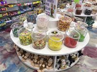 Pot rond en plastique de qualité alimentaire, scellé hermétiquement, pour bonbons, céréales, noix, présentoir et équipement de magasin de bonbons