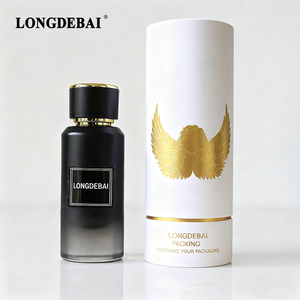 Factory Round Perfume Glass Bottle Empty Pump Sprayer Crimp Clear <b>Black</b> 50ml Perfume Bottle with Cylinder <b>Box</b> - Product Image 6