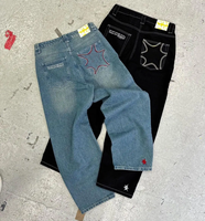 Pantalon en jean baggy Y2K vintage noir et bleu délavé coupe droite large pour homme, style hip-hop, idéal pour l'hiver, de Dongguan