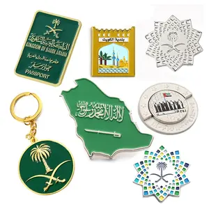 Custom Metal Dubai Uae Pins Saudi Arabia National Day Pins Ksa Saudi Style Lapel Pins