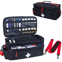 Trousse de secours d'urgence pour voiture, maison, bureau, extérieur, grande trousse médicale rouge avec bandoulière