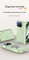Étui de téléphone antichoc de luxe en PC rigide avec charnière et protection d'écran magnétique en verre dépoli pour Google Pixel 10 Pro Fold Fabriqué en Chine