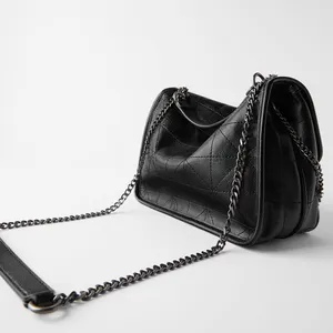 2024 Роскошная модная дизайнерская женская сумка через плечо, черная кожаная женская сумка-мессенджер