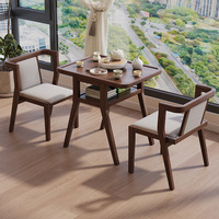 Combinaison table et chaise de balcon en bois massif, bureau de petite taille, table basse, ensemble de trois pièces, petite table moderne pour la maison