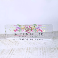 Plaque de Slogan de bureau rectangulaire en verre plexiglas, bloc de Logo en acrylique PMMA, bloc de Logo coloré personnalisé pour la Promotion