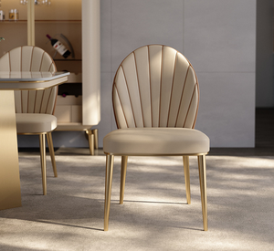 Meubles de salle à manger de luxe, dossier élégant doré, rembourrage <span class=keywords><strong>en</strong></span> cuir, chaises de salle à manger pour hôtel, <span class=keywords><strong>Restaurant</strong></span>, événement - Product Image 1