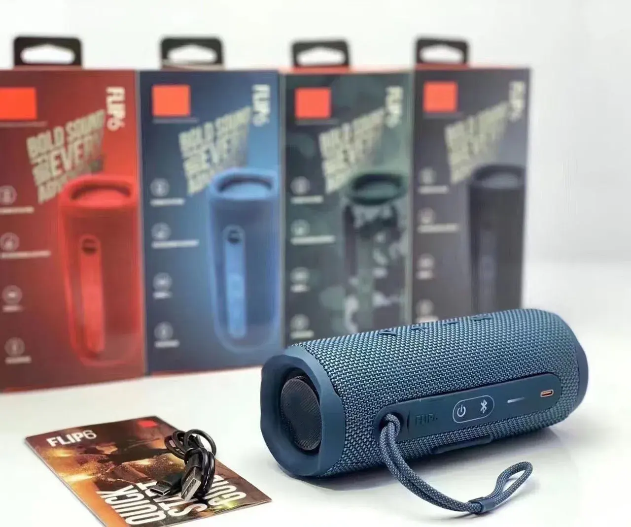 Fabrika toptan Flip6 Mini hoparlörler açık kablosuz müzik çalar Partybox Flip6 için bas taşınabilir hediye Boombox hoparlörler