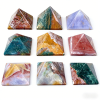 Heißer Verkauf Kristallhandwerk Natürlicher Hochwertiger Ozeanjaspis Pyramide für Dekoration & Geschenk