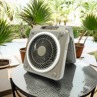 Ventilateur solaire rechargeable silencieux à flux d'air rapide, design 2-en-1 pour bureau et suspension, idéal pour tente