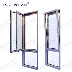 Rogenilan Fenêtre à battant à charnière personnalisée résistante aux ouragans Fenêtres inclinables et tournantes en verre et aluminium avec écran - Product Image 3