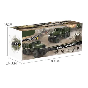 CY-D848 1:18 2.4G 6CH RC 6x6 militaire vrachtwagen speelgoed transporter-8