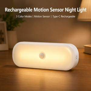 Luz Nocturna Inalámbrica con Sensor de Movimiento, Luz LED Recargable para Armario con Brillo Ajustable, 3 Modos de Color y Montaje Magnético - Product Image 1