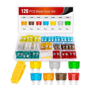 120PCS Standard Fuse Assortment Kit 5A 7.5A 10A 15A 20A 25A 30AMP Regular ATC ATO Blade Car Replacement Fuses For Car Boat