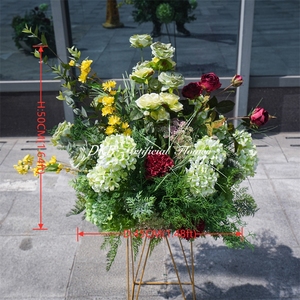 ดอกกุหลาบประดิษฐ์ทรงกลมสำหรับตกแต่งงานแต่งงาน ของ DKB Wholesale พร้อมขาตั้งตกแต่ง - Product Image 2