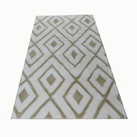 Tapis en fausse fourrure de lapin à effet géométrique personnalisé, antidérapant, bicolore, pour la maison, design de créateur