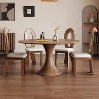 Italienisches Retro-Esszimmer-Set aus Massivholz mit Drehteller und schmaler Form für moderne kleine Wohnungen
