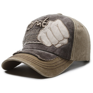 Gorra de Béisbol Vintage Desgastada con Bordado, Gorra de Béisbol de 5 Paneles con Bordado de Puño - Product Image 6