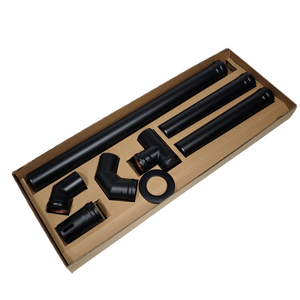Kit de tuyau de <span class=keywords><strong>cheminée</strong></span> pour poêle à granulés à revêtement haute température noir, <span class=keywords><strong>installation</strong></span> facile, tuyau de ventilation flexible de 80 mm - Product Image 1