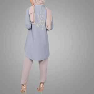 Nueva Llegada Musulmán Tradicional Casual Wear Túnica Blusa Manga Larga Bordado Moda Estilo Turco Tops Abaya - Product Image 4