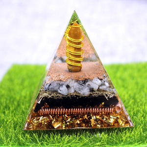 Pilar de Cristal Epoxi con Ojo de Tigre y Grabado Interno, Decoración para el Hogar, Adorno de Escritorio - Product Image 2