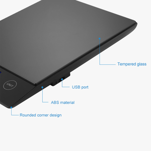 Tùy chỉnh 15 kg LCD Logo Tempered Glass có thể sạc lại điện tử Quy mô nhà bếp kỹ thuật số có trọng lượng quy mô cho thực phẩm - Product Image 6
