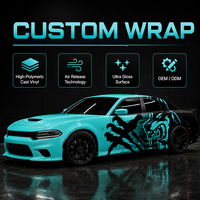 WRAPMASTER PET Helldog Dodge Charger Film Vinyle pour Voiture 1.52x19m Design Personnalisé Film pour Véhicule pour Graphiques Intégraux