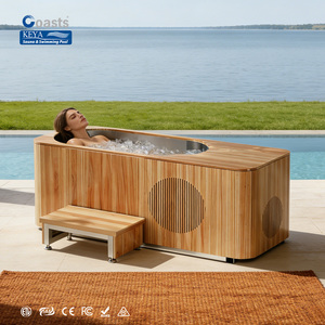 Bañera de Hielo con Revestimiento Interior de Acero Inoxidable 304 y Madera de Cedro Rojo, Enfriador de Inmersión en Frío, Piscina de Inmersión en Frío - Product Image 1