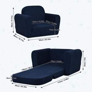 Simple Portable Modern Corduroy Fabric Toddler Chair Folded Kids Armchair Soft Cushion for 3 Years <b>Foam</b> Sofa for Dining Playroom - Product Image 6