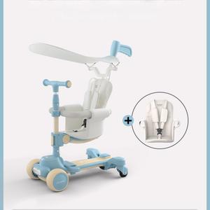 Trottinette pour enfants, trottinette pliable à trois roues pour enfants, comprend un pare-soleil et un siège de sécurité. - Product Image 2