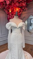 Robe de mariée sirène classique deux-en-un Mumuleo grande taille avec jupe détachable drapée