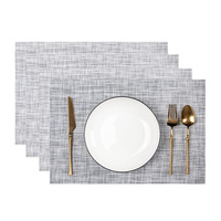 Lot de 4 tapis de table à manger de luxe en PVC en vente chaude articles ménagers de couleur unie décoratifs pour la cuisine ou le restaurant