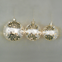 Boule lumineuse en plein air contrôlée par batterie, luminaire décoratif de fête, ornement de verre de noël