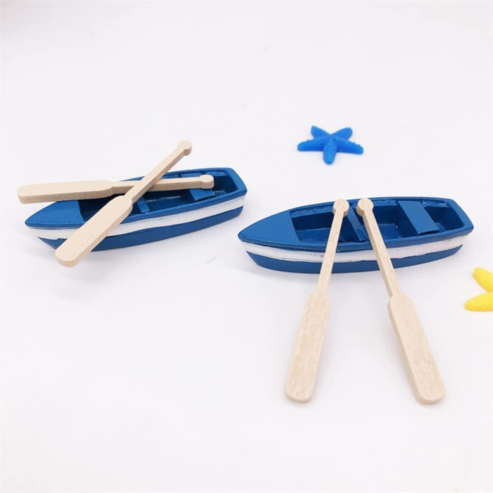 Mini Barcos De Resina Con Remo – 2 Adornos De Paisaje En Miniatura De 6 Cm Para Terrarios Y Decoración De Casas De Muñecas